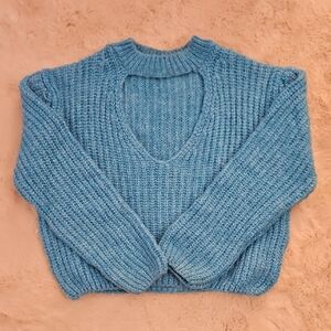 Cozy Blue Knit Sweater Zara M